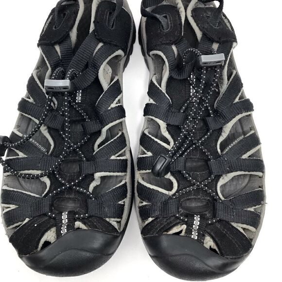 Keen Whisper Black Gray Waterproof Anti Odor Anatomic Footbed Performance Sandal - Picture 6 of 12